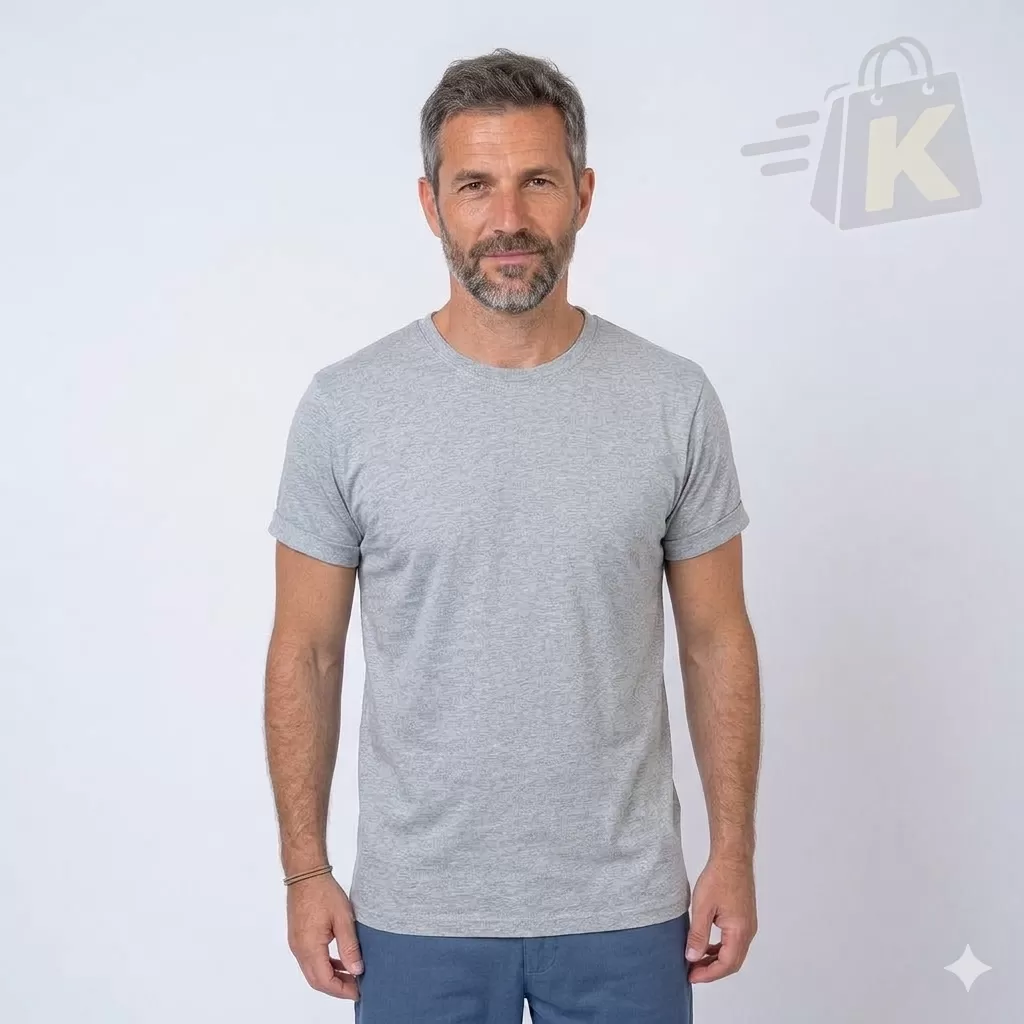 Remera Gris Lisa Básica 100% Algodón Premium