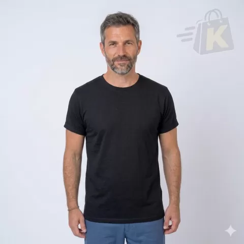 Remera Negra Lisa Básica 100% Algodón Premium