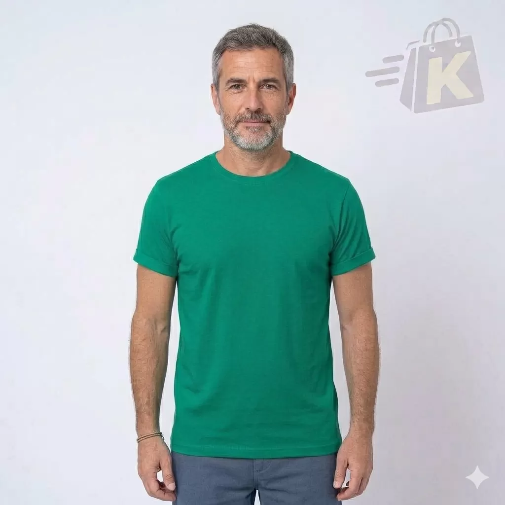 Remera Verde Lisa Básica 100% Algodón Premium